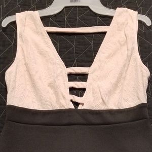 Rose lace mini dress